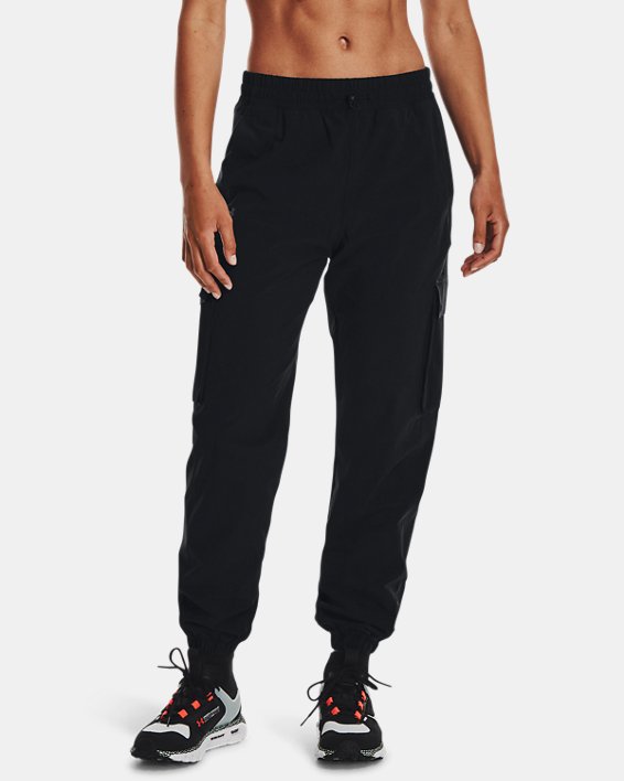 Pantalon de jogging UA RUSH™ Woven pour femme, Black, pdpMainDesktop image number 0